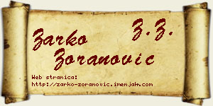 Žarko Zoranović vizit kartica